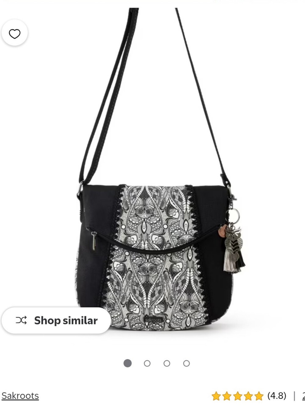 Sakroots Artist Circle Foldover Crossbody , Cotton Uncoated Canvas Bag